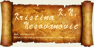Kristina Nešovanović vizit kartica